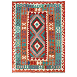 Alfombra Kilim de Maimana, Afganistán, 167 x 123 cm, Alfombras y Juegos de Alfombras - Product Image 1