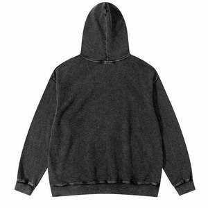 Sudadera con Capucha Personalizada Estilo Vintage, Lavado Ácido, Impresión Digital Invernal, Bordada, Decolorada por el Sol, para Hombre, Estilo Urbano, con Cierre de Cremallera y Pedrería - Product Image 2