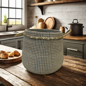 Round Seagrass Multifunction <b>Storage</b> Size L Vietnam Made Under 1cm Dimensional Tolerance Under 5% <b>Weight</b> Tolerance - Product Image 5