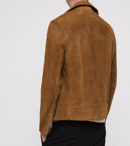 2025 Biker Style <b>Suede</b> Leather <b>Jacket</b>/OEM Custom Brown <b>Suede</b> Leather <b>Jacket</b>/Wholesale Genuine Brown <b>Suede</b> Leather <b>Jacket</b> - Product Image 5
