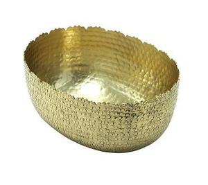 Bol à chocolat martelé en aluminium, en forme ovale, de qualité supérieure, pour servir des aliments, à bas prix - Product Image 1