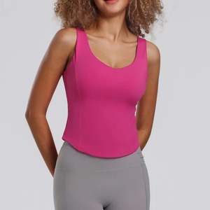 Femmes 2024 respirant trois couches sport soutien-gorge haut sans couture creux dos Yoga gilet pas d'anneau en acier Simple course antichoc gilet - Product Image 1