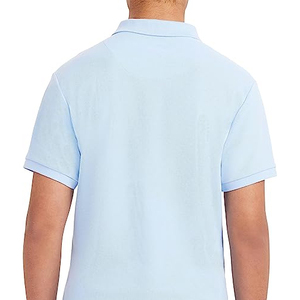 Chemise de golf pour homme 100 % fibre de bambou, anti-plis, brodée, tricotée, à manches courtes, style décontracté chic, avec détails boutonnés, couleur unie - Product Image 2