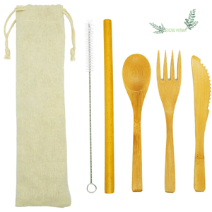 Juego de cubiertos de bambú reutilizables naturales hechos a mano/juego de cubiertos de bambú respetuoso con el medio ambiente cuchara de bambú tenedor/juego de cubiertos de bambú en Vietnam - Product Image 1