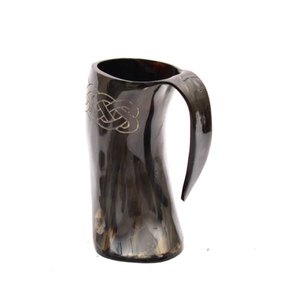 Meilleur mug cornes à boire viking, mug cornes à boire viking avec base en bois, mug cornes à boire à prix de gros - Product Image 1