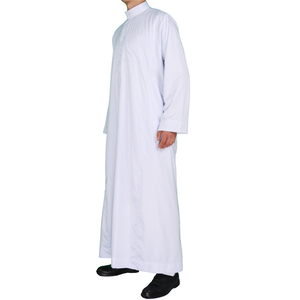 Manches longues hommes arabe Thobe vente chaude vêtements musulman saoudien arabe Robe Thobe pour hommes O cou bouton vers le haut poches latérales - Product Image 3