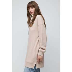 Blusa Casual Beige con Cuello Redondo y Manga Corta para Mujer, Talla XL, Tejido Satinado con Volantes en la Parte Delantera, para Fiestas, Verano, Otoño, Primavera, Viscosa 220g - Product Image 3