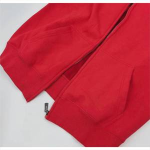 Sudadera con capucha Unisex, forro polar, grueso, rojo, de satén, con cremallera, inspiracional - Product Image 3