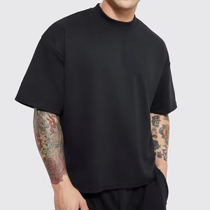 Men's High Quality Boxy T <b>Shirt</b> Solid Color Washed Oversize Short Sleeve Tee Tops <b>100</b>% Cotton <b>Polyester</b> Customizable Boxy Tee - Product Image 6