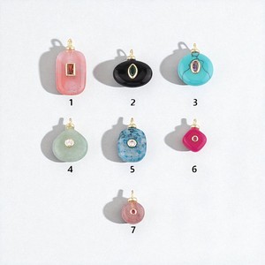 Double pendentif en pierre-breloques en pierre turquoise pour collier fabrication de bijoux à bricoler soi-même approvisionnement personnalisé en gros - Product Image 2