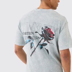 Camiseta de Algodón Grueso de 230g, Estilo Retro, Hombros Caídos, para Hombre, Lavada, Holgada, para Usar como Prenda Exterior - Product Image 3