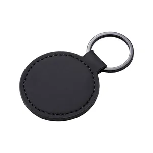Customized Promotional Soft PU Round <b>Keychains</b> - Product Image 1
