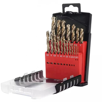 Jeu de 19 forets HSS Cobalt 1-10mm en acier rapide forets hélicoïdaux pour le perçage des métaux Kit de précision durable