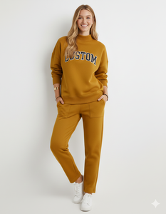 Premium Women Winter <b>Mock</b> <b>Neck</b> Fleece Blend Customizable Front <b>Top</b> OEM Service High Quality Everyday Wear Pullover Breathable - Product Image 1