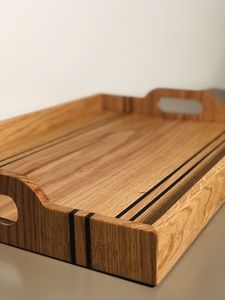 BANDEJA DE SERVICIO DE MADERA NATURAL REDONDA PERSONALIZADA NATURAL para cocina, hogar o Hotel, artículos de estilo clásico para fiestas o servicio de comida - Product Image 6
