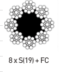 Cuerda de alambre de acero galvanizado de alto carbono 8X19(S)FC Estándar EN para encabezado en frío Corte a medida para elevador Disponible bajo petición - Product Image 2