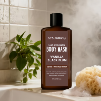 Gel douche hydratant personnalisé, parfum naturel, soin de la peau, nourrissant, prune noire, encens chaud, vanille de Madagascar