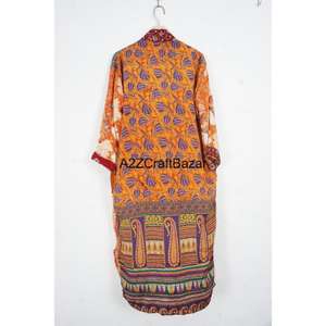 <b>Women's</b> Classy V-Neck Drawstring Long Sleeve Silk Full Length Patchwork Design Breathable Soft Smooth All Season Casual Luxury - Product Image 5