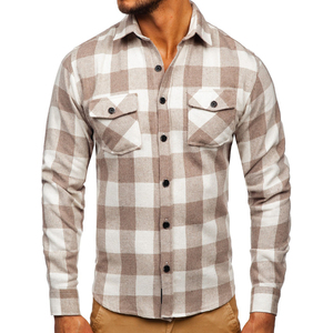 เสื้อเชิ้ตผ้าฟลานเนลผู้ชาย ดีไซน์ด้วยเส้นใยขนแปรงที่ให้ความอบอุ่น ระบายอากาศได้ดี สวมใส่สบาย ทนทาน และมีสไตล์แบบชนบทที่เหนือกาลเวลาสำหรับกิจกรรมกลางแจ้ง - Product Image 5