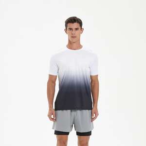 Camiseta Deportiva Ligera, Transpirable y de Secado Rápido, Personalizada, para Correr, de Seda/Algodón, Corte Regular, con Degradado, para Hombre - Product Image 5