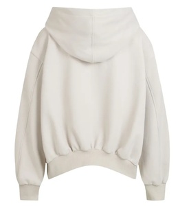 2024 New Arrivals Unisex Fleece Streetwear Tracksuit Set Hooded Crop <b>Top</b> Knee-Length Pants <b>Patchwork</b> Decoration 100% Cotton - Product Image 6