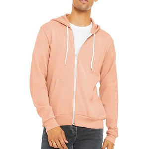 Sweats à capuche en molleton à manches longues Sweat à capuche de haute qualité avec logo personnalisé avec fermeture éclair Sweats à capuche de couleur unie - Product Image 3