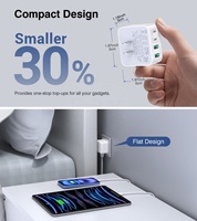 Adaptateur de chargeur de téléphone USB C HNT GaN 40W 4 ports, bloc de charge rapide multiport USB C avec prise US/EU/AU/JP/UK pour chargeur Apple