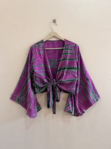 Assorted Lot OF 50 <b>Tie</b> Dye Crop Top Vintage Style Bell Sleeve Wrap Top For Women - Product Image 5