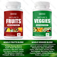 Les capsules de suppléments de fruits et légumes de marque privée avec vitamines et minéraux soutiennent les niveaux d'énergie et la santé immunitaire
