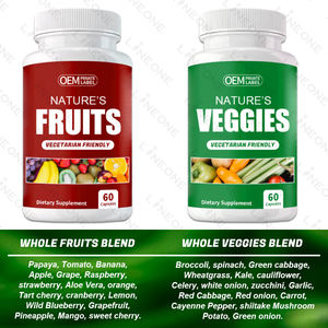 Kapsul suplemen buah dan sayuran Label pribadi dengan vitamin dan mineral mendukung tingkat energi dan kesehatan kekebalan tubuh - Product Image 4