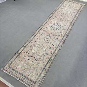 Tapis de 3,1 x 12,3 pieds, tapis turc, tapis persan bleu - Product Image 2