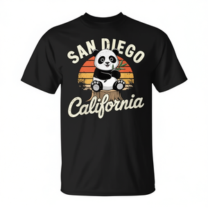 San Diego <b>Panda</b> California Vintage <b>T</b>-<b>Shirt</b> Kids Size - Product Image 2