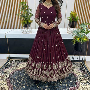 Salwar Kameez pour femmes, vêtements de fête décontractés, entièrement brodés, travail de séquence, taille XL, entièrement cousu, dupatta inclus - Product Image 1