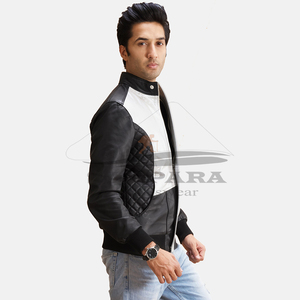 Veste imperméable en toile en cuir véritable de haute qualité pour hommes chaud hiver Bomber moto Style personnalisé OEM Logo teint uni - Product Image 3