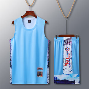 Vente en gros d'uniformes de basket-ball d'été grande taille adulte personnalisé Bsci Original imprimé respirant séchage rapide antibactérien - Product Image 5