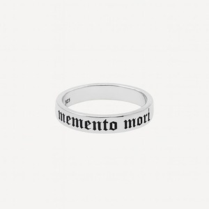 El más nuevo Memento Mori Anillo de banda antigua Grabado ancho Memento Mori Band Anillo Regalo de Navidad Anillo de banda de declaración de plata - Product Image 1