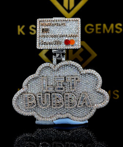 Pendentif Hip Hop personnalisé, lettre personnalisée, pendentif en moissanite à coupe ronde brillante, pendentif en argent 925 pour rappeurs Hip Hop pour hommes - Product Image 6