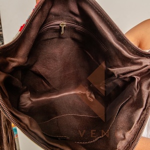 2025โบฮีเมียนกระเป๋าถือหนังแท้วินเทจของผู้หญิงกระเป๋าโท้ทประดับพู่ห้อยประดับพู่สำหรับผู้หญิง - Product Image 5