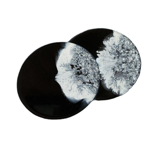 Handmade Eco-Friendly Modern Model Angel Resin <b>Coaster</b> Set Luxury Geode Agate with <b>Gold</b> Flakes Glitter or Dried Flowers - Product Image 3