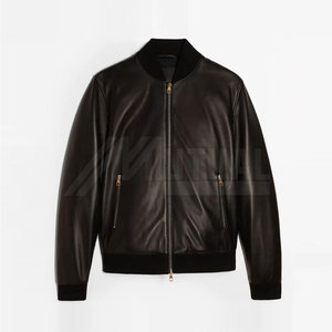 Precio al por mayor de tamaño personalizado chaqueta de cuero de uso al aire libre de los hombres de primera calidad chaqueta de cuero genuino hecho en Pakistán - Product Image 1