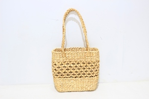 Sacs à main fourre-tout décontractés en paille faits à la main de style plage avec fermeture à glissière Sacs à bandoulière quotidiens en jacinthe d'eau écologiques - Product Image 2