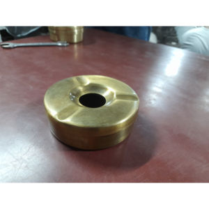 Handmade Brass <b>Ashtray</b> with Windproof Smokeless Design for Indoor Office Use Includes Cigar Accessories - Product Image 1