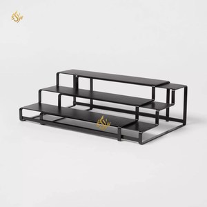 Étagères à épices faites à la main à 3 niveaux, standard de haute qualité, couleur noire, fer pur, articles pour la maison et la cuisine, organisateur d'épices à vendre - Product Image 1