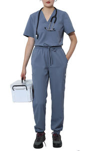 Ensembles d'uniformes de gommage à la figue d'infirmière à manches courtes Costume de gommage personnalisé Uniformes hospitaliers Scrubs d'infirmière médicale - Product Image 5