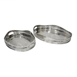 New Arrival Customized Shape Silver Plated Finishing <b>Food</b> Serving Tray Set Of Two For Weddings And Event <b>Party</b> Catering Server - Product Image 1