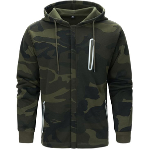 Sudaderas con capucha de camuflaje de inspiración táctica, gruesas, de corte holgado, estilo utilitario, para exteriores, informales, de moda para invierno. - Product Image 1