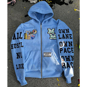 เสื้อฮู้ดดี้ผู้ชายไซส์ใหญ่พิเศษแบบหนา ปี 2026 พร้อมปักโลโก้ตามสั่ง พิมพ์ลายสกรีน เสื้อฮู้ดดี้แบบมีซิปสำหรับผู้ชาย - Product Image 3