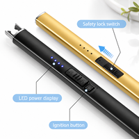 Allume-Bougie Électrique à Arc Rechargeable USB, Briquet Plasma Métallique avec Verrou de Sécurité, Coupe-Vent, Sans Flamme, Logo Personnalisé, Boîtes Personnalisées