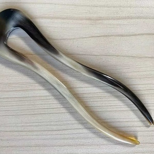 Palillo de pelo de cuerno de buey Natural artesanal elegante para mujer, accesorios hechos a mano para herramientas de peinado - Product Image 1