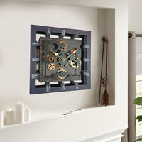 Horloge murale industrielle en métal sculpté style nautique antique avec engrenages mobiles pour bureau, design moderne, décoration intérieure Europe Inde